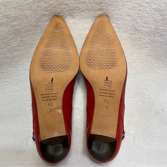 Talbots Women's Sz 6.5M Vero Cuoio Heel Buckle on Side GUC Elegant Leather Pump - Picture 6 of 11